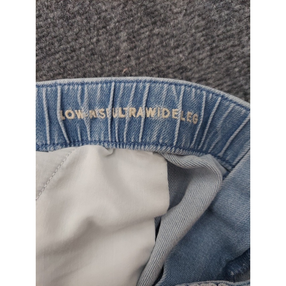 American Eagle Jeans Womens XL Blue Low Rise Ultra Wide Leg Drawstring Pull On - Picture 4 of 13
